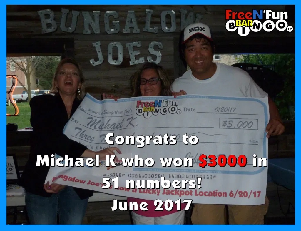 FindMeBingo.com 06-20-17-3000-Bunglaow-Joes-Michael-Koeller-holding-check Jackpot Winners! 