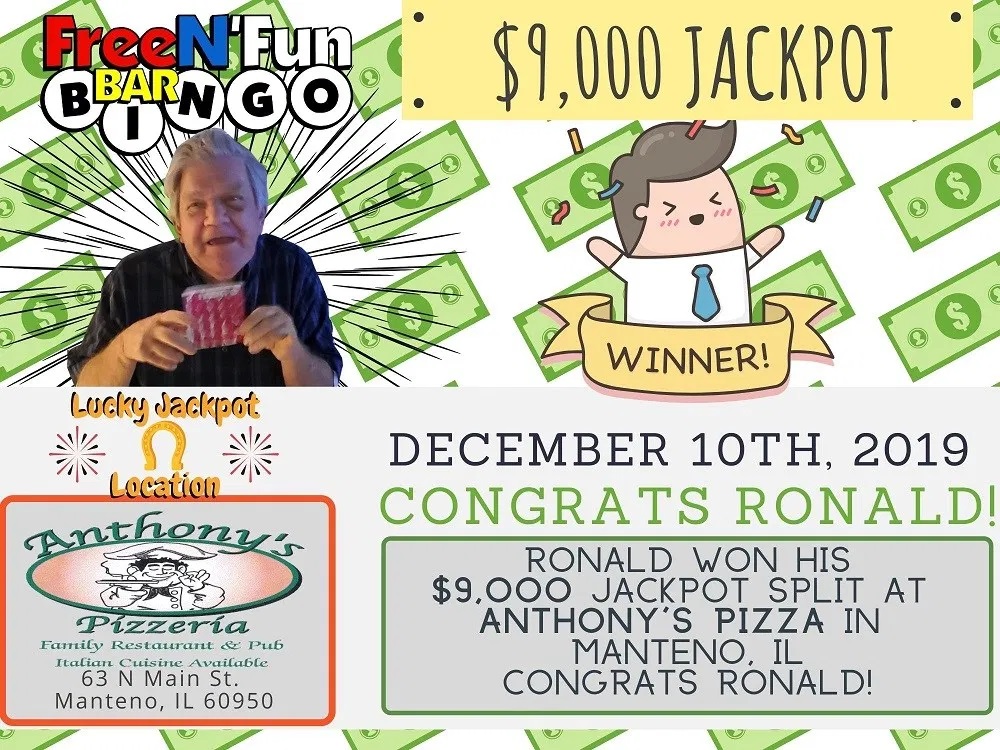FindMeBingo.com 12-10-19-9000-winner-Ron-Anthonys-Pizzeria Jackpot Winners! 