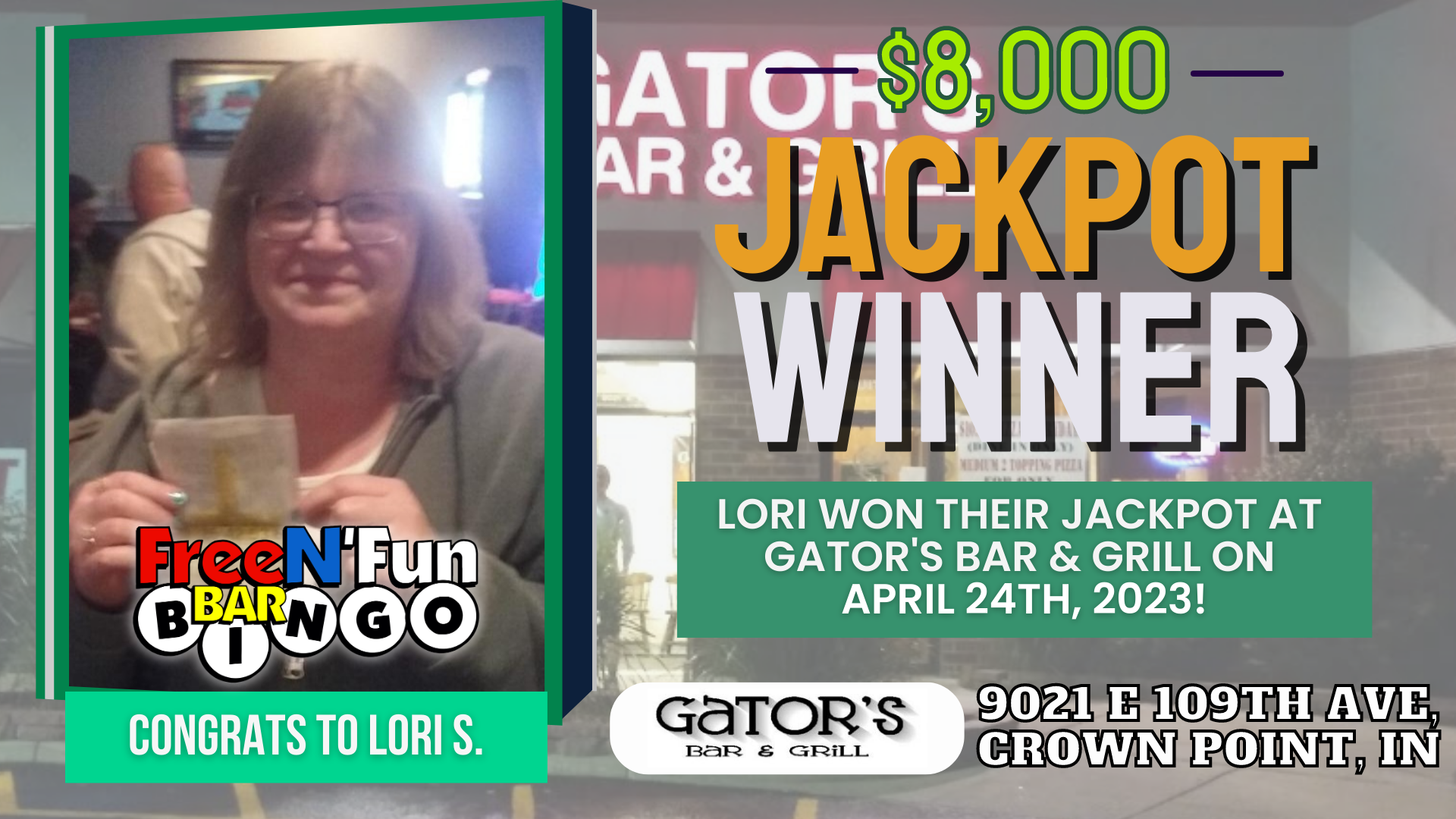 FindMeBingo.com Jackpot-Winner-Lori-S-BG-Gators-April-27th-2023 Jackpot Winners!  
